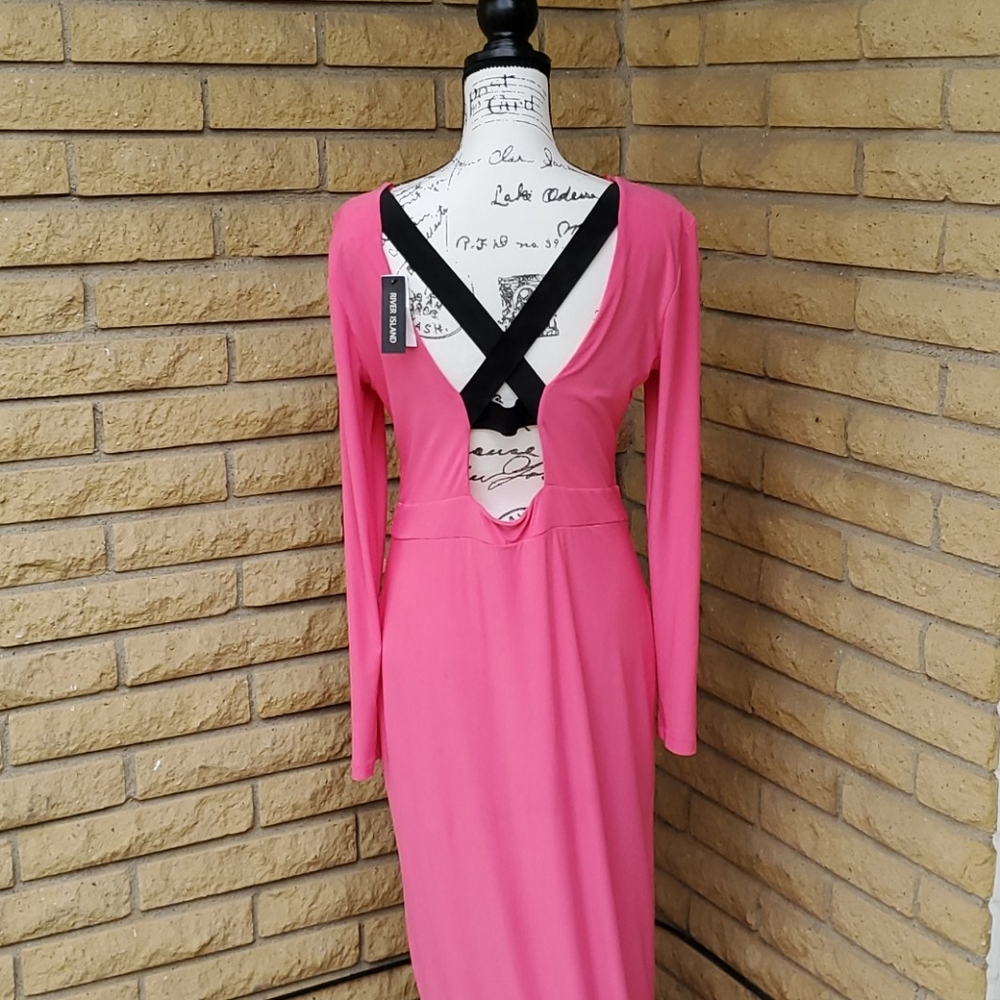 River Island Pink Dress w Criss-cross Back
